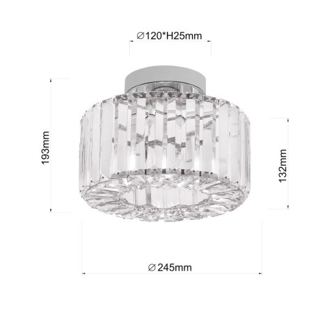 Light Prestige Plafon Vetro chrom 1xE27