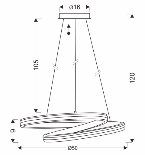 SANTA lampa wisząca złoty 32W LED 3000, 4000, 6500K maskownica biały