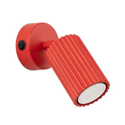 Sollux Lighting Kinkiet KARBON czerwony z włącznikiem