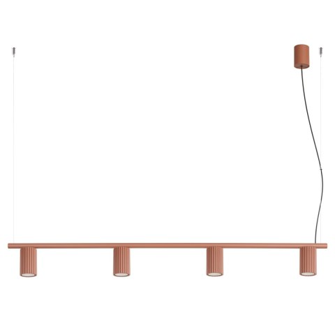 Sollux Lighting Żyrandol KARBON 4 ochra czerwona