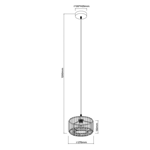 Light Prestige Okrągła lampa wisząca Vetro Złota1xE27