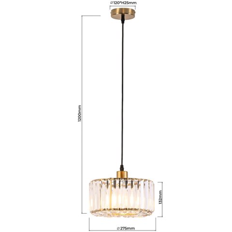 Light Prestige Okrągła lampa wisząca Vetro Złota1xE27