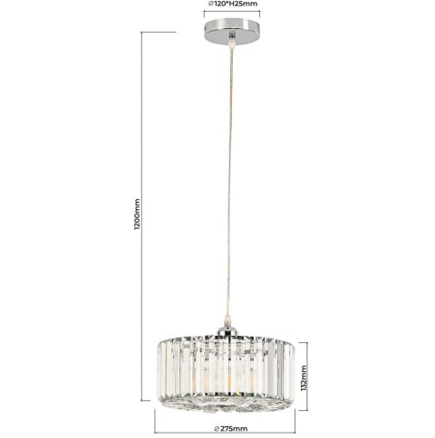 Light Prestige Okrągła lampa wisząca Vetro chrom 1xE27