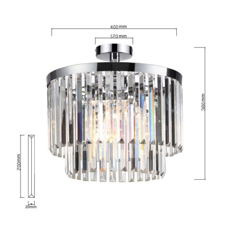 Light Prestige Plafon Vetro 4 srebrny 4xE14
