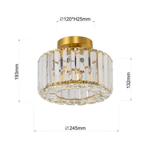 Light Prestige Plafon Vetro złoty 1xE27