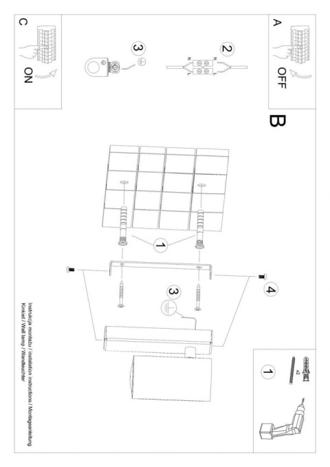 Sollux Lampa Kinkiet UTTI czarny