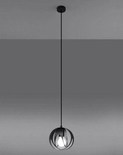 Sollux Lighting Lampa wisząca TULOS 1 czarna