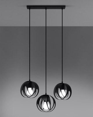 Sollux Lighting Lampa wisząca TULOS 3L czarna