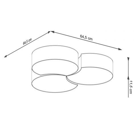 Sollux Lampa Plafon CIRCLE 3B biały