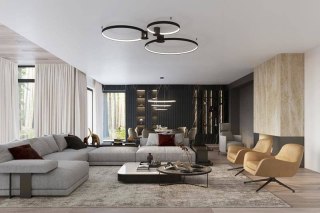 Sollux Lampa Plafon RIO 110 czarny LED 3000K