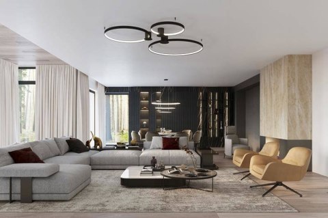 Sollux Lampa Plafon RIO 110 czarny LED 3000K