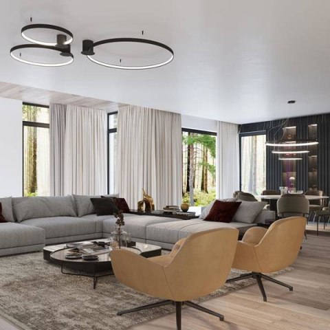 Sollux Lampa Plafon RIO 110 czarny LED 3000K