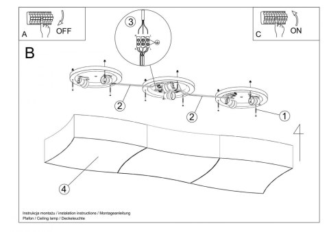 Sollux Lampa Plafon SQUARE 3 biały
