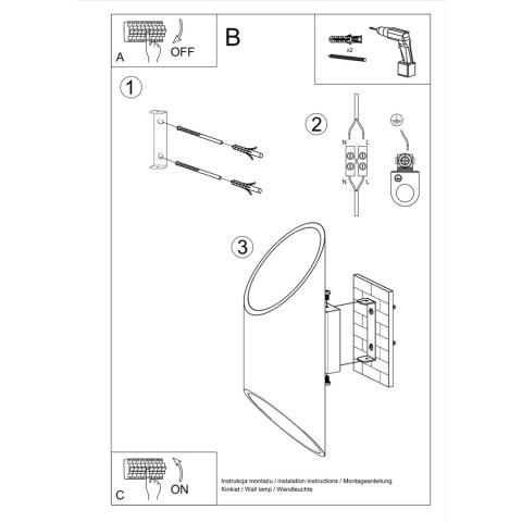 Sollux Lighting Kinkiet PENNE 30 biały