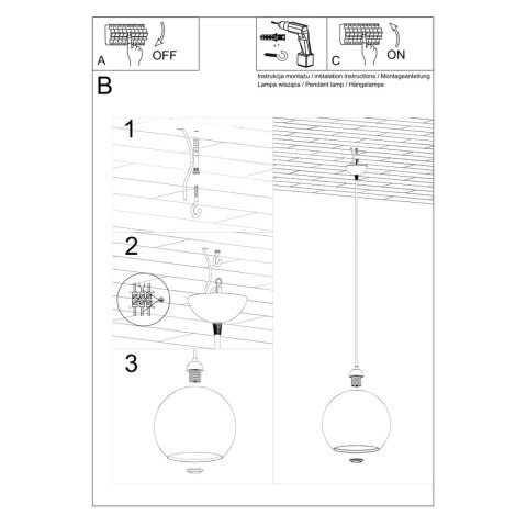 Sollux Lighting Lampa wisząca BALL grafit