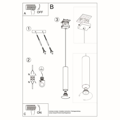 Sollux Lighting Lampa wisząca LAGOS 1 biały