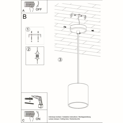 Sollux Lighting Lampa wisząca ORBIS 1 biały