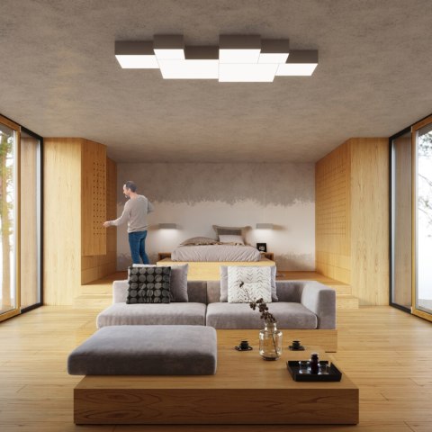 Sollux Lighting Plafon HORUS 45 szary
