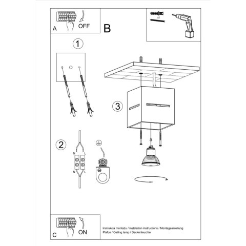 Sollux Lighting Plafon LOBO czarny