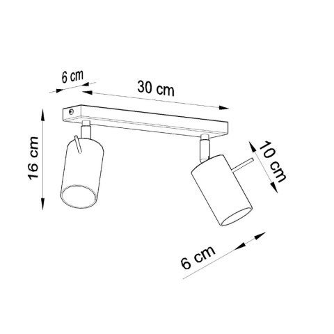 Sollux Lighting Plafon RING 2 czarny