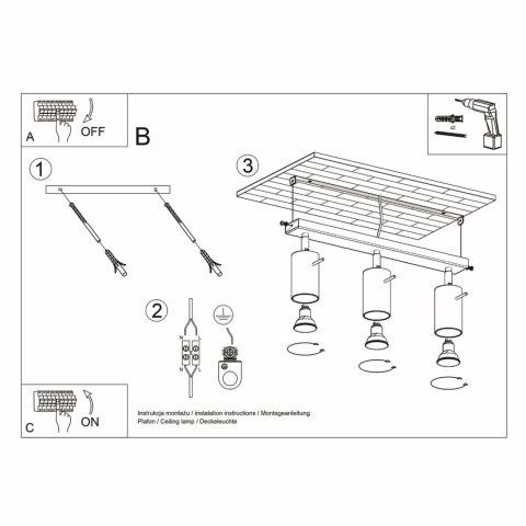 Sollux Lighting Plafon RING 3L biały