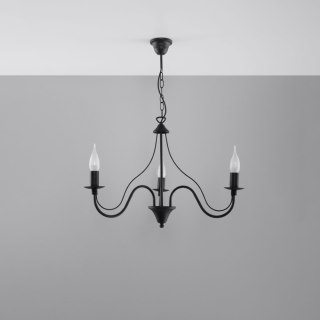 Sollux Lighting Żyrandol MINERWA 3 czarny