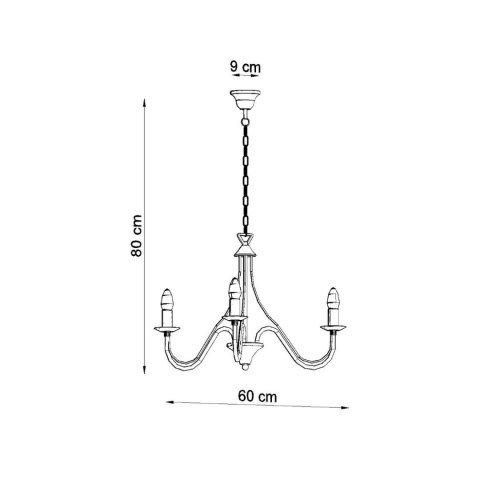 Sollux Lighting Żyrandol MINERWA 3 czarny