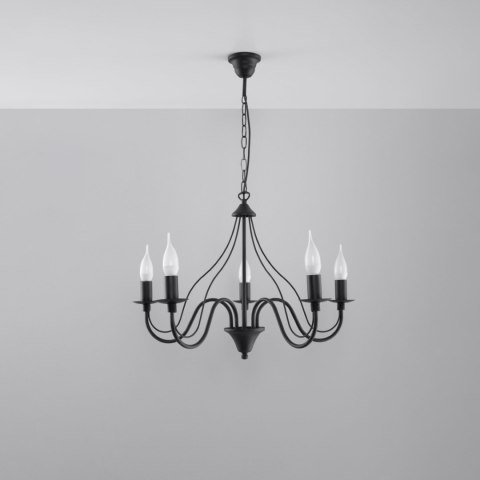Sollux Lighting Żyrandol MINERWA 5 czarny
