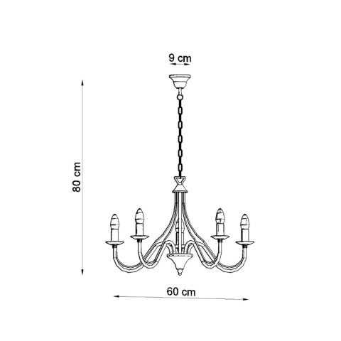 Sollux Lighting Żyrandol MINERWA 5 czarny