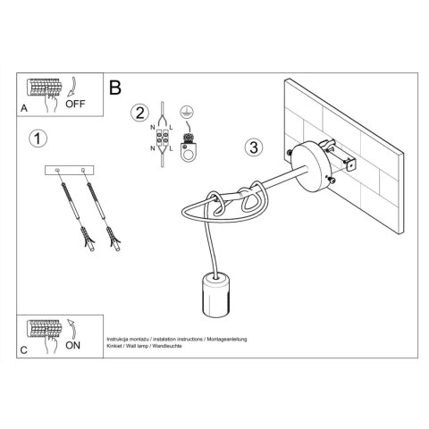 Sollux Lighting Kinkiet EDISON czarny
