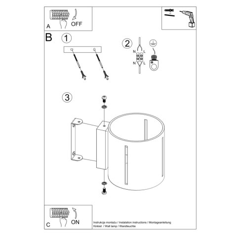 Sollux Lighting Kinkiet INEZ szary