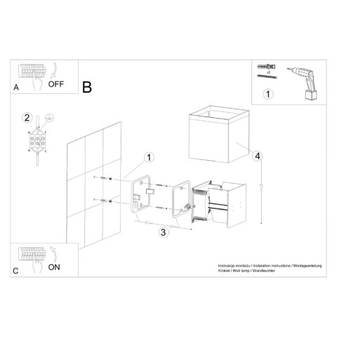 Sollux Lighting Kinkiet LUCA czarny LED IP54