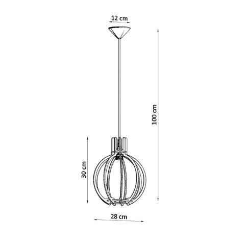 Sollux Lighting Lampa wisząca ARANCIA naturalne drewno