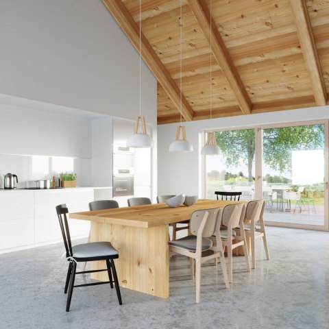 Sollux Lighting Lampa wisząca CASCO biała/naturalne drewno