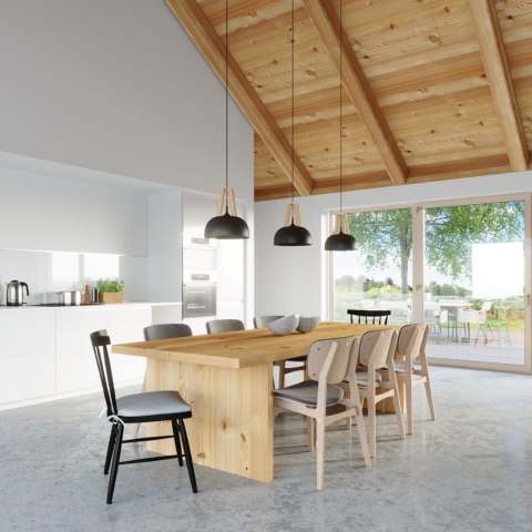 Sollux Lighting Lampa wisząca CASCO czarna/naturalne drewno