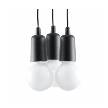 Sollux Lighting Lampa wisząca DIEGO 3 czarna