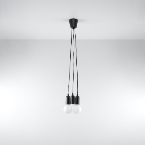 Sollux Lighting Lampa wisząca DIEGO 3 czarna