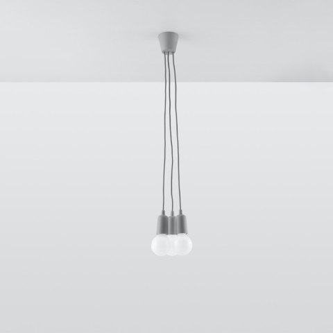 Sollux Lighting Lampa wisząca DIEGO 3 szara