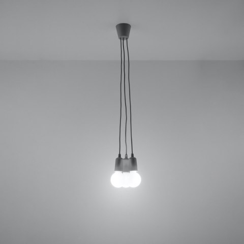 Sollux Lighting Lampa wisząca DIEGO 3 szara