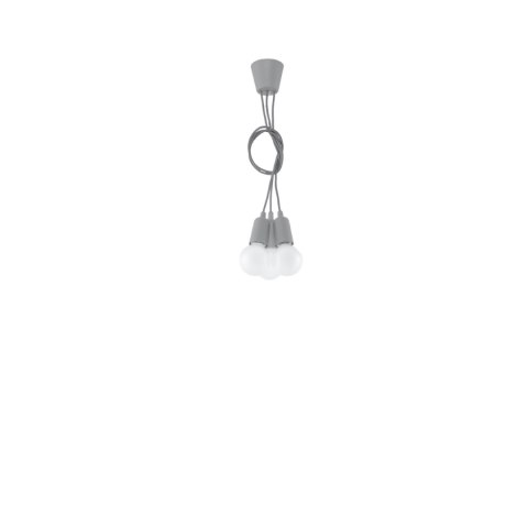 Sollux Lighting Lampa wisząca DIEGO 3 szara