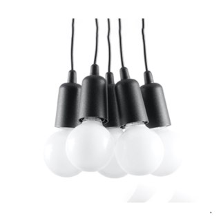 Sollux Lighting Lampa wisząca DIEGO 5 czarna