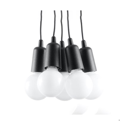 Sollux Lighting Lampa wisząca DIEGO 5 czarna