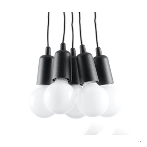 Sollux Lighting Lampa wisząca DIEGO 5 czarna