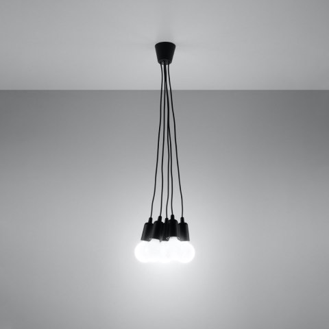 Sollux Lighting Lampa wisząca DIEGO 5 czarna