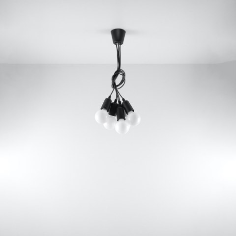 Sollux Lighting Lampa wisząca DIEGO 5 czarna