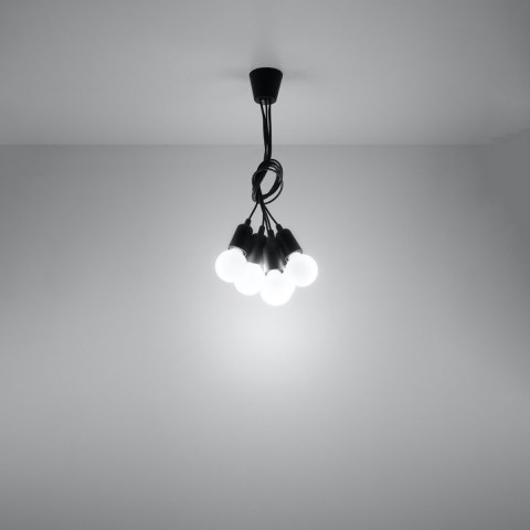 Sollux Lighting Lampa wisząca DIEGO 5 czarna