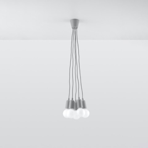 Sollux Lighting Lampa wisząca DIEGO 5 szara