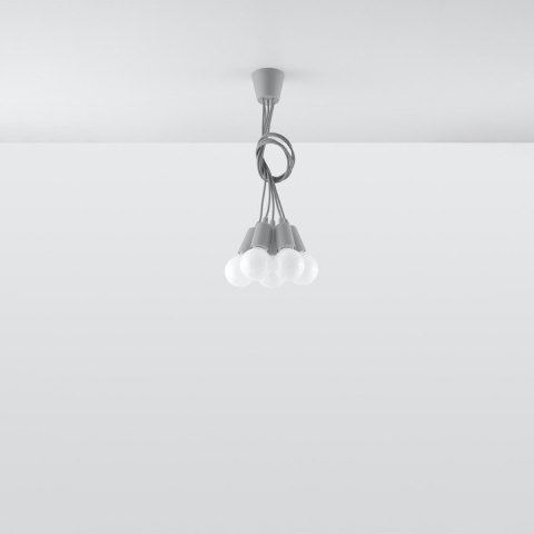 Sollux Lighting Lampa wisząca DIEGO 5 szara