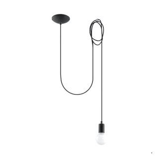 Sollux Lighting Lampa wisząca EDISON 1 LONG czarny