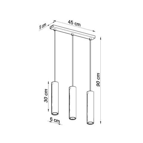 Sollux Lighting Lampa wisząca LAGOS 3L czarny